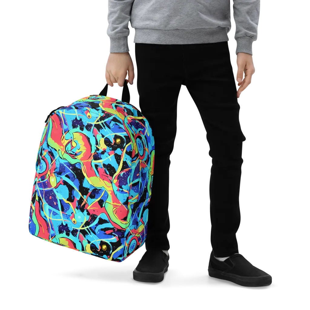 Aqua Mayhem on Minimalist Backpack — Zoomed-in