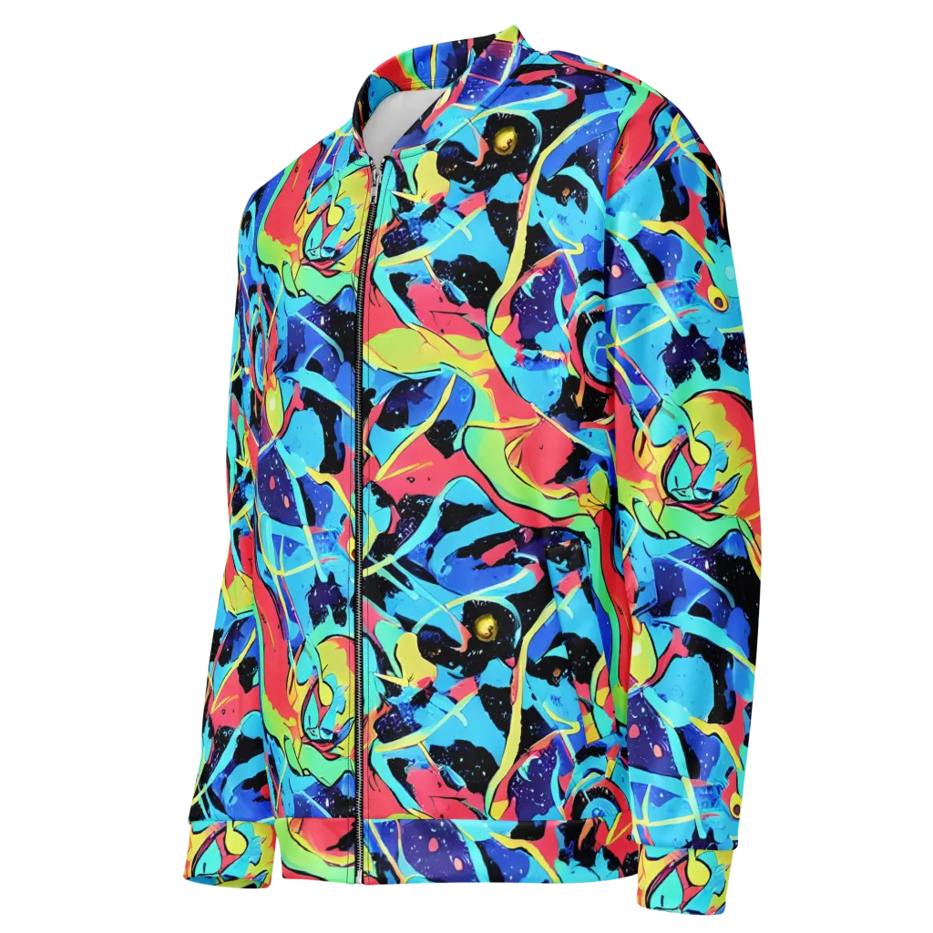 Aqua Mayhem on Bomber Jacket — Left Front