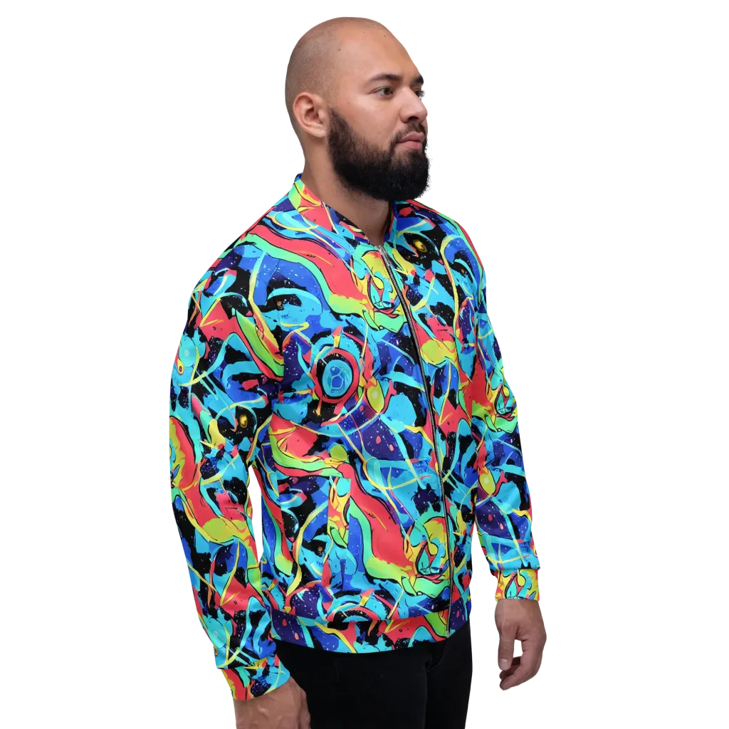 Aqua Mayhem on Bomber Jacket — Right