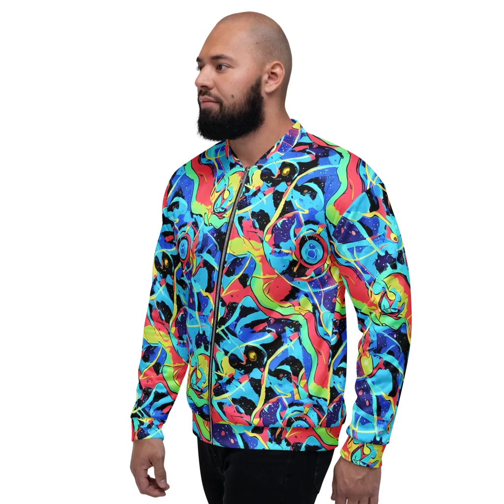 Aqua Mayhem on Bomber Jacket — Left