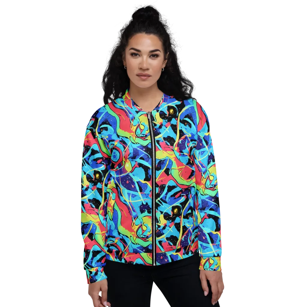 Aqua Mayhem on Bomber Jacket — Front