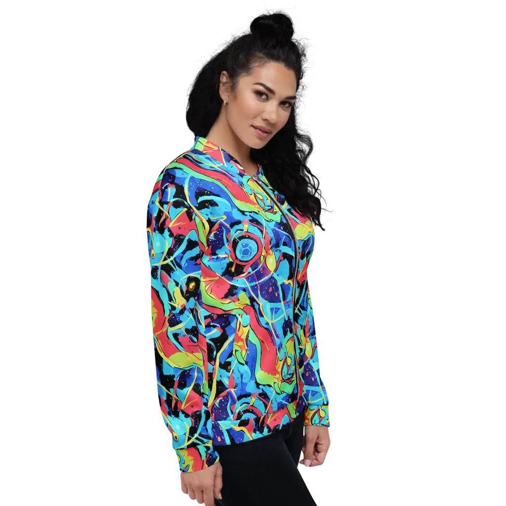 Aqua Mayhem on Bomber Jacket — Right