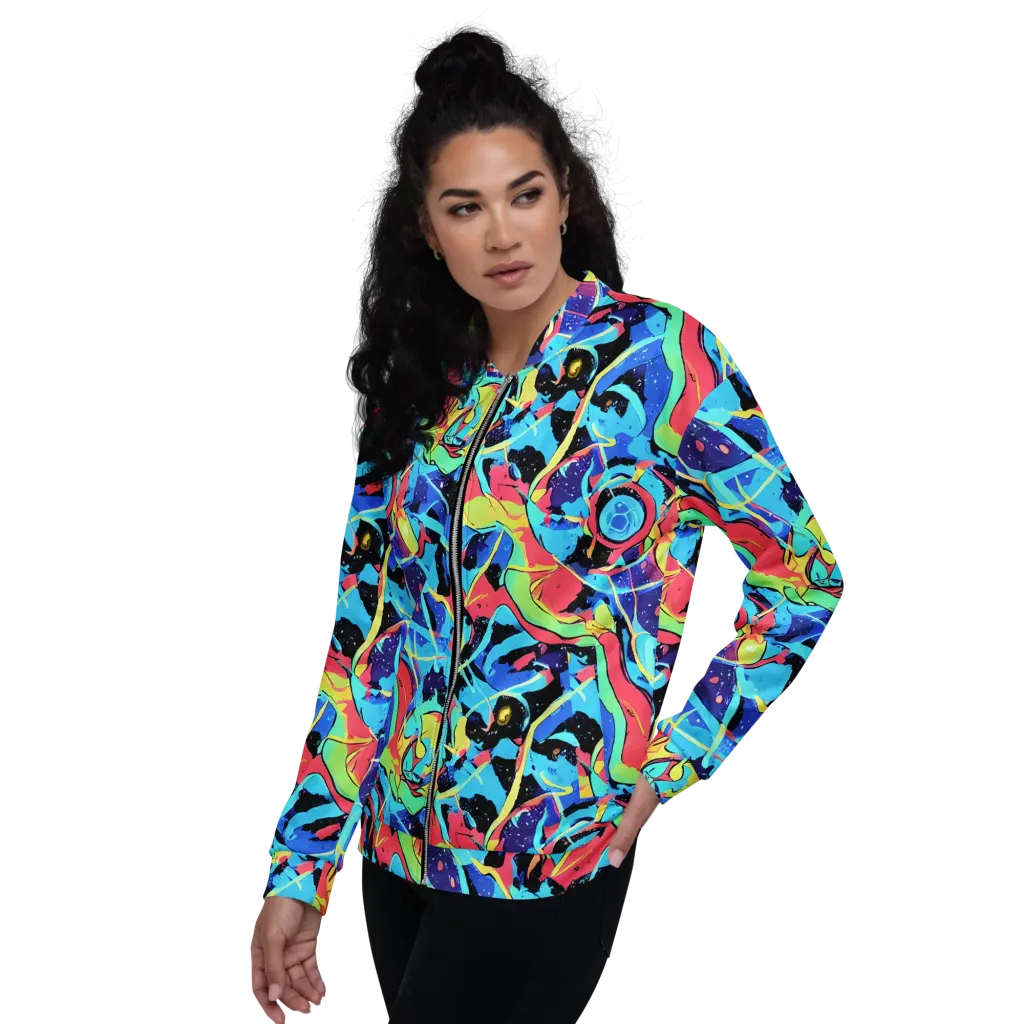 Aqua Mayhem on Bomber Jacket — Left