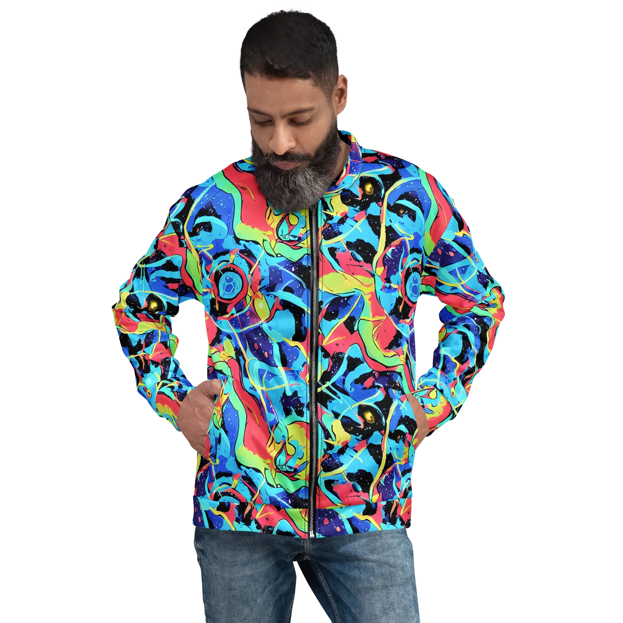 Aqua Mayhem on Bomber Jacket — Front