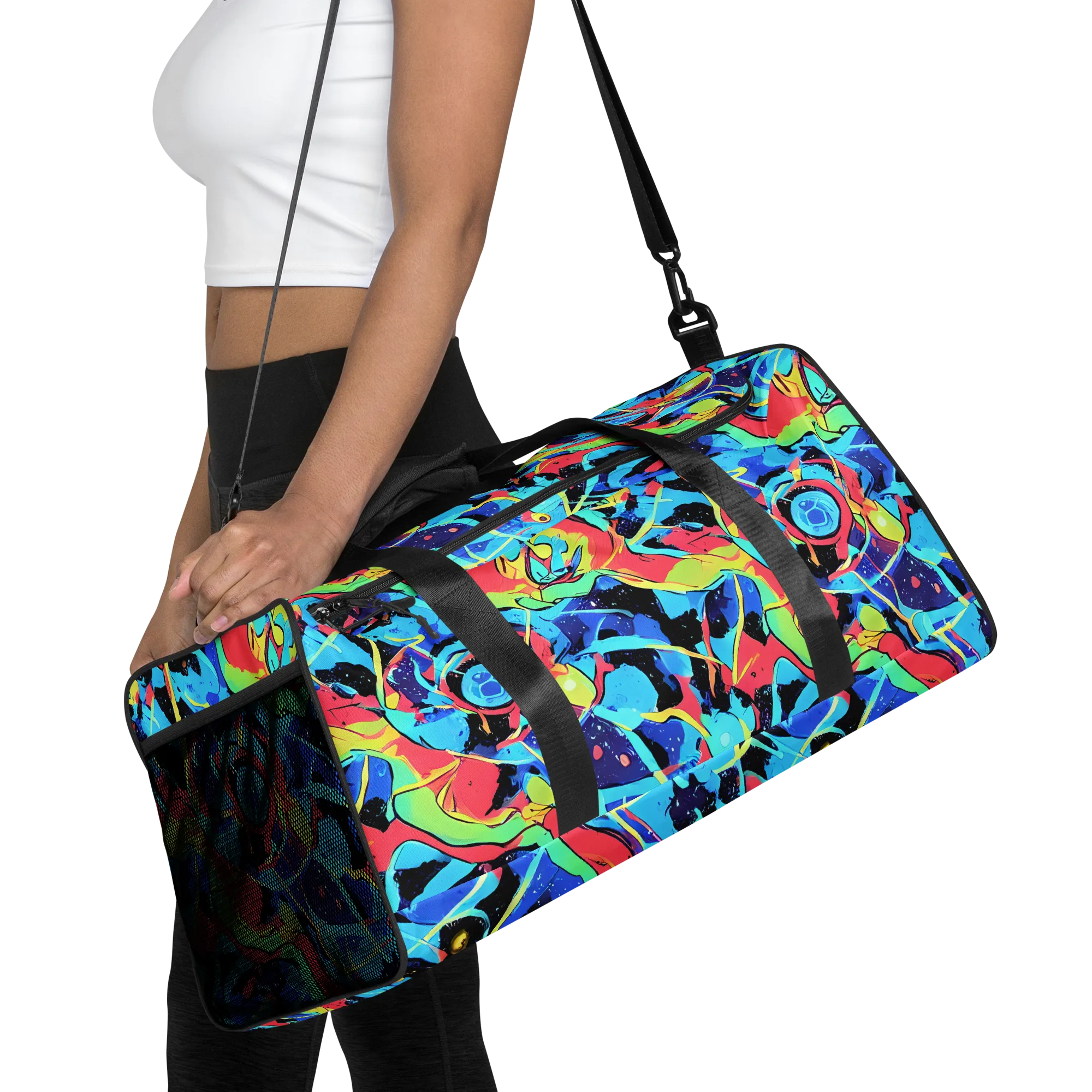 Aqua Mayhem on Duffle Bag — Front