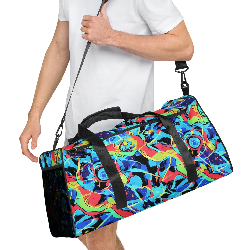 Aqua Mayhem on Duffle Bag — Right Front