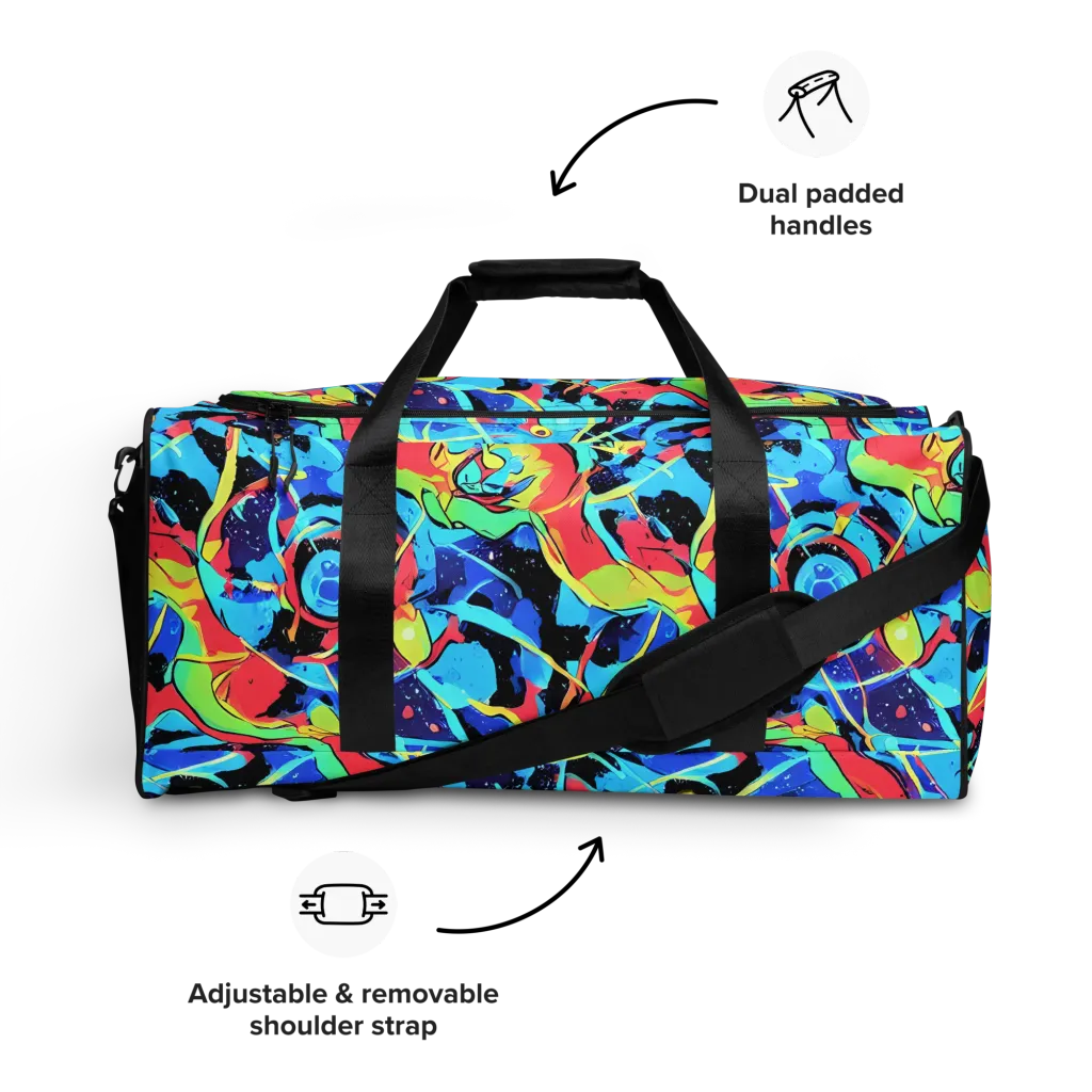 Aqua Mayhem on Duffle Bag — Front