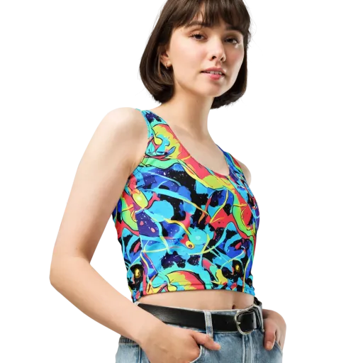 Aqua Mayhem on a Crop Top