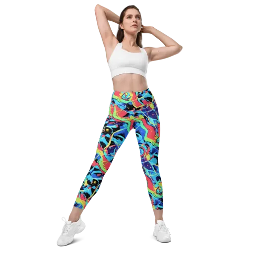 Aqua Mayhem on a Leggings with Pockets