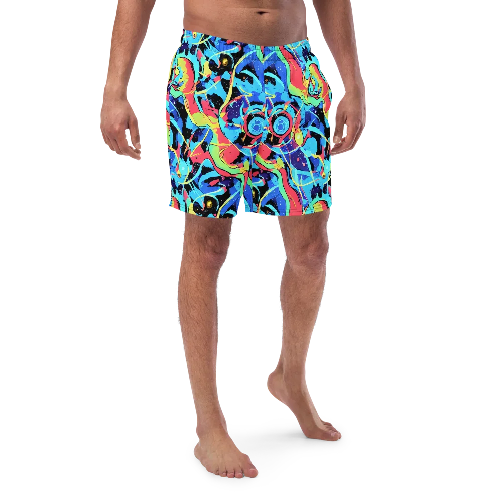 Aqua Mayhem on Swim Trunks — Front