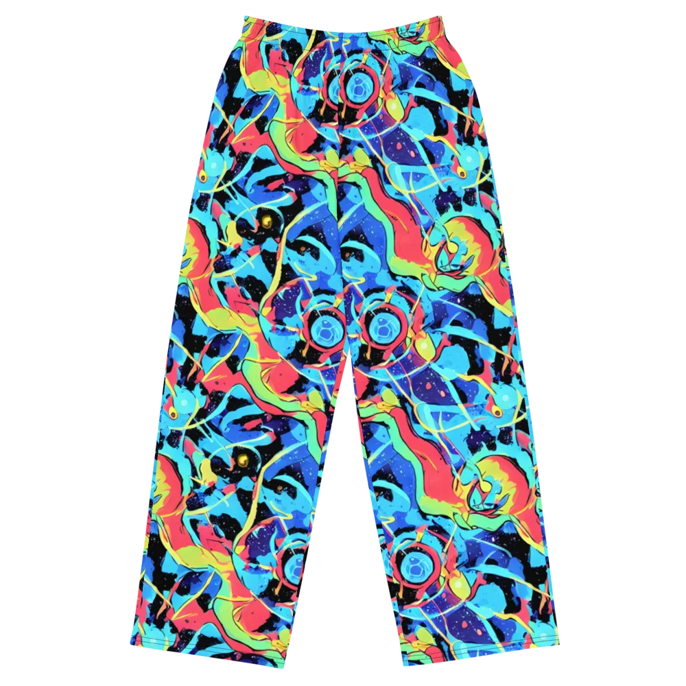 Aqua Mayhem on Wide-Leg Pants — Front