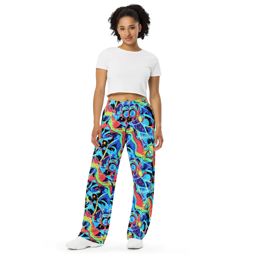 Aqua Mayhem on Wide-Leg Pants — Front
