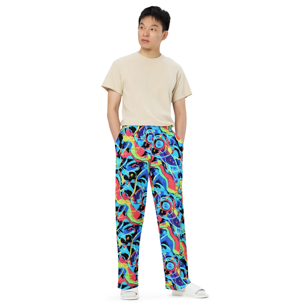 Aqua Mayhem on Wide-Leg Pants — Front