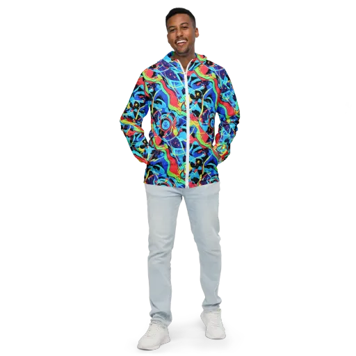 Aqua Mayhem on a Men's Windbreaker