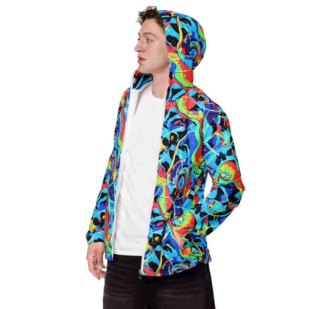 Aqua Mayhem on Men's Windbreaker — Left Front