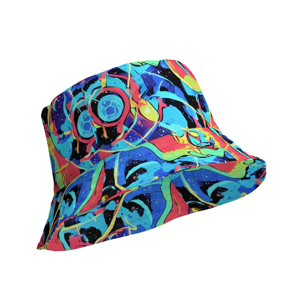 Aqua Mayhem on Reversible Bucket Hat — Product details Outside