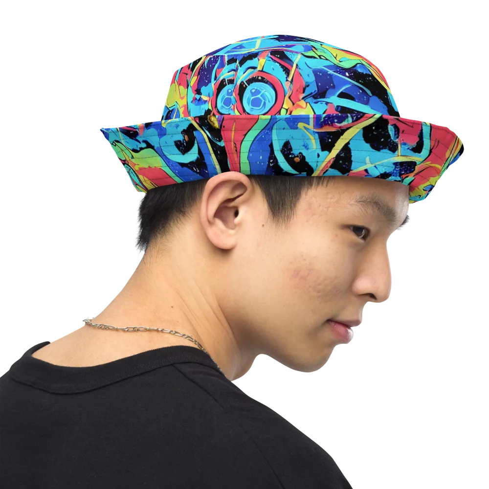 Aqua Mayhem on Reversible Bucket Hat — Right Outside