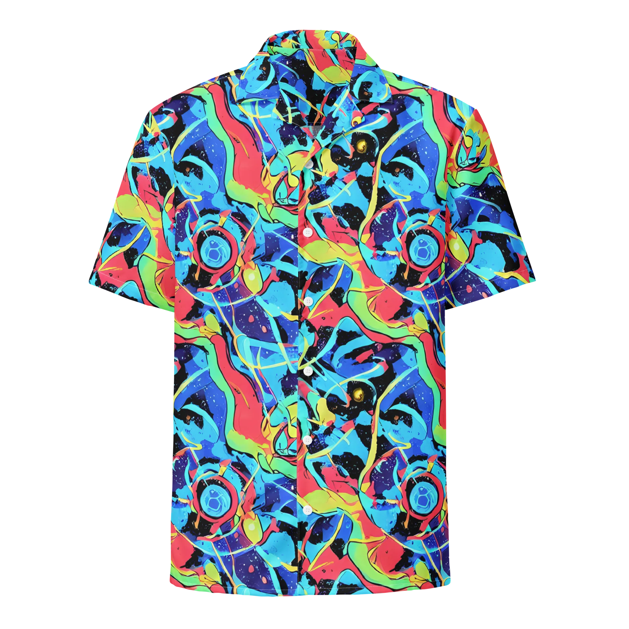 Aqua Mayhem on Button Shirt — Front