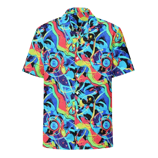 Aqua Mayhem on a Button Shirt