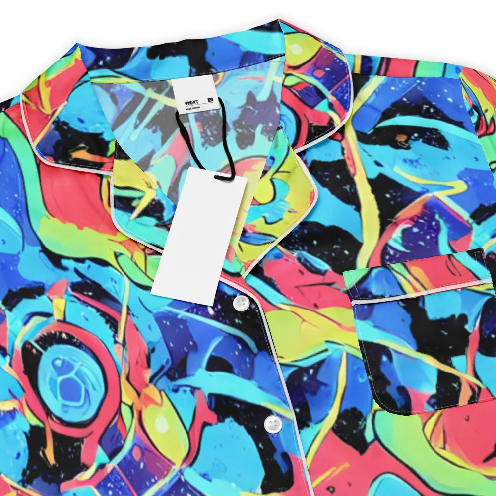 Aqua Mayhem on Women's Short Sleeve Pajama Top — Product details