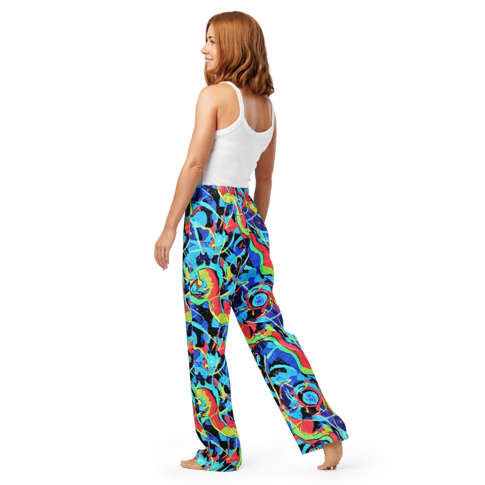 Aqua Mayhem on Women's Pajama Pants — Back