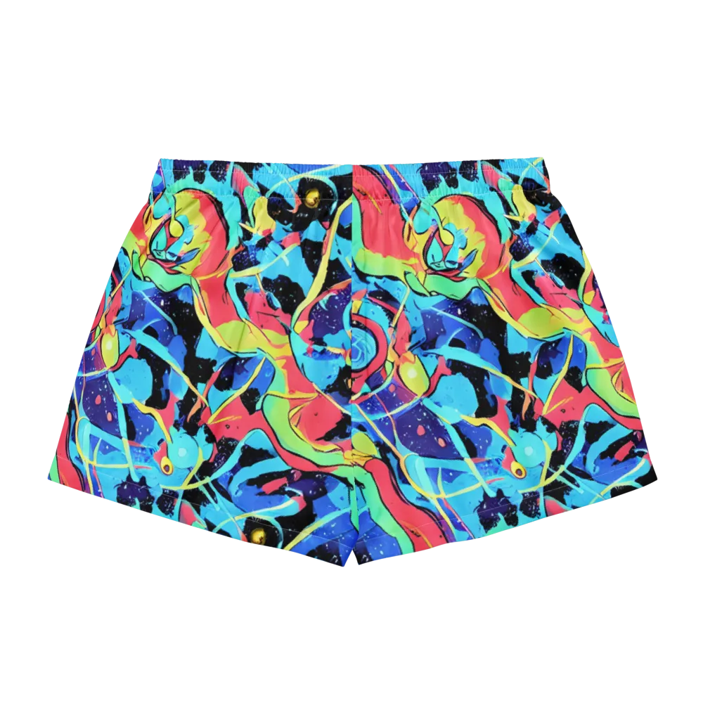 Aqua Mayhem on Women's Pajama Shorts — Back