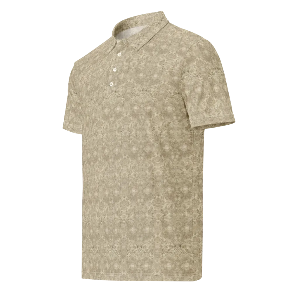 Parchment Paisley on Men's Slim Fit Polo Shirt — Left Front