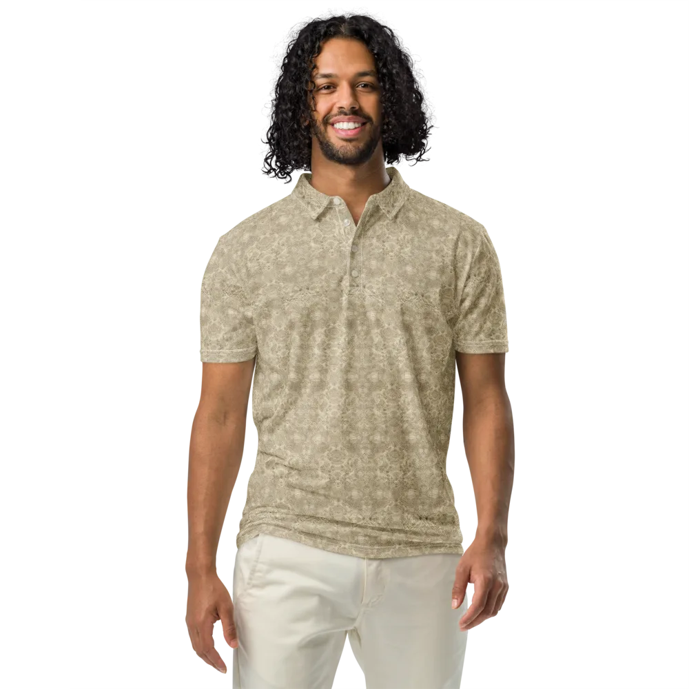 Parchment Paisley on Men's Slim Fit Polo Shirt — Front