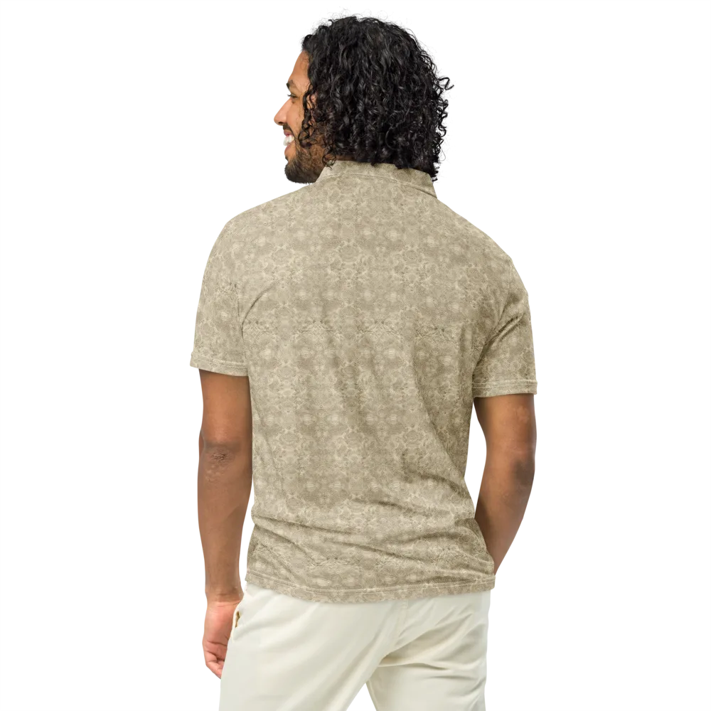 Parchment Paisley on Men's Slim Fit Polo Shirt — Back