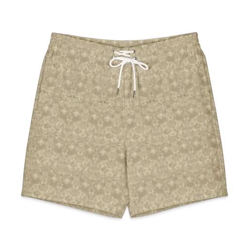 Parchment Paisley on a Men's Board Shorts