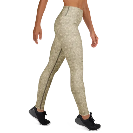 Parchment Paisley on a Yoga Leggings
