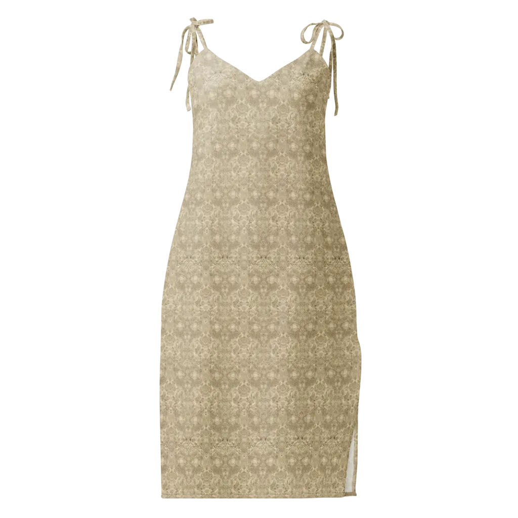 Parchment Paisley on Slip Dress — Front