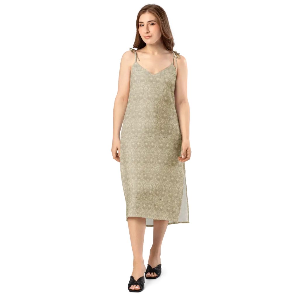 Parchment Paisley on Slip Dress — Front