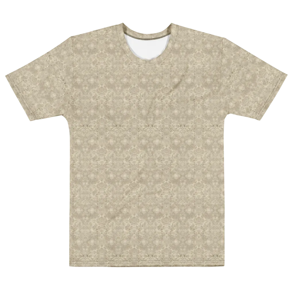 Parchment Paisley on Men's Cotton Crew Neck T-Shirt — Front
