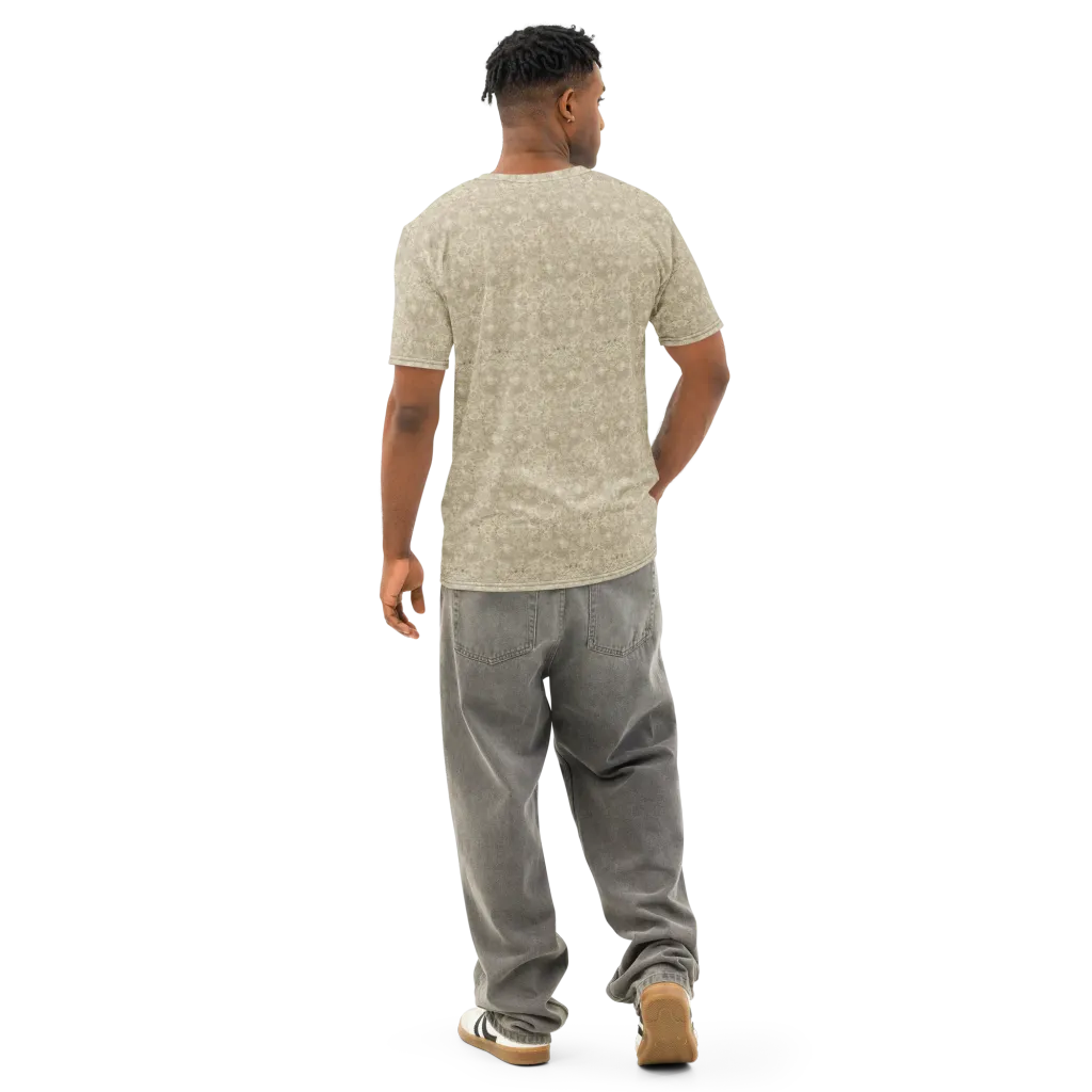 Parchment Paisley on Men's Cotton Crew Neck T-Shirt — Back