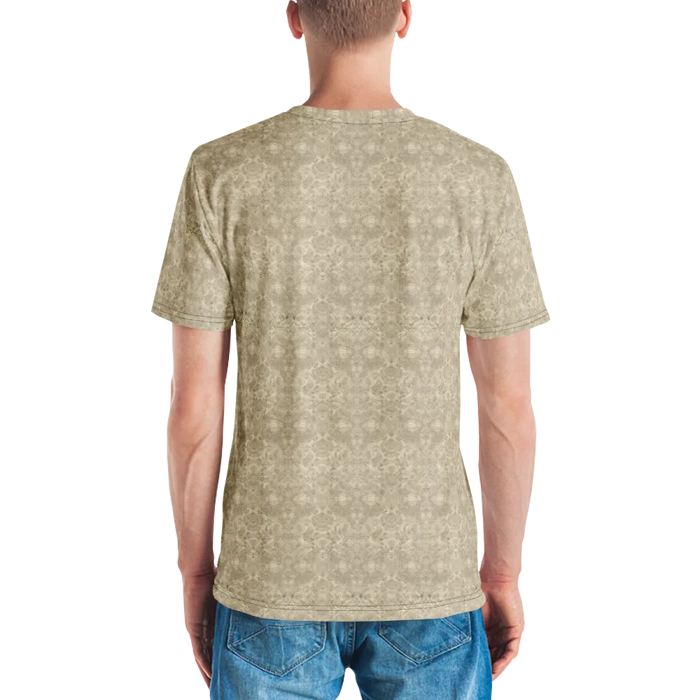 Parchment Paisley on Men's Crew Neck T-Shirt — Back