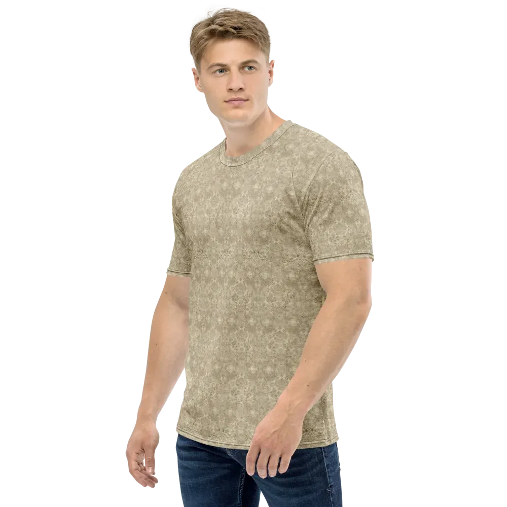 Parchment Paisley on Men's Crew Neck T-Shirt — Left