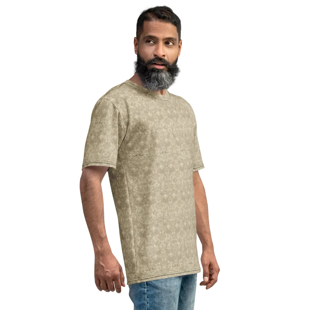 Parchment Paisley on Men's Crew Neck T-Shirt — Right