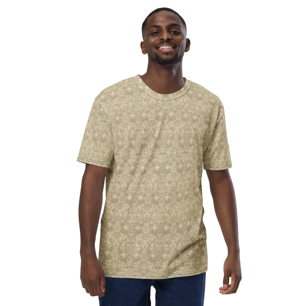 Parchment Paisley on Men's Crew Neck T-Shirt — Front