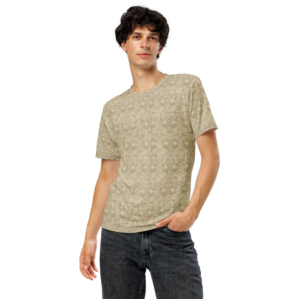 Parchment Paisley on Men's Crew Neck T-Shirt — Front