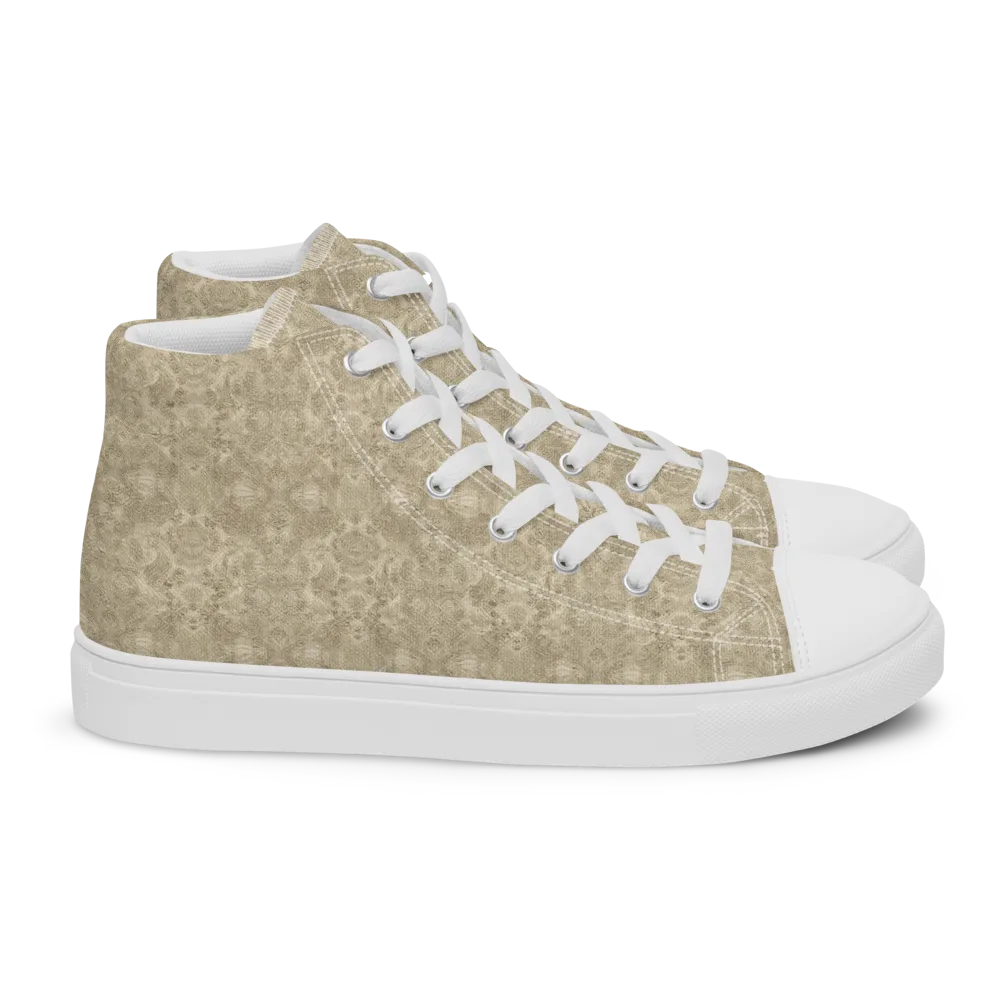 Parchment Paisley on Women's High Top Canvas Shoes — Right
