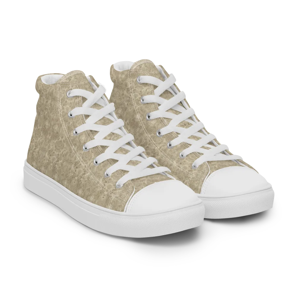 Parchment Paisley on Women's High Top Canvas Shoes — Right Front
