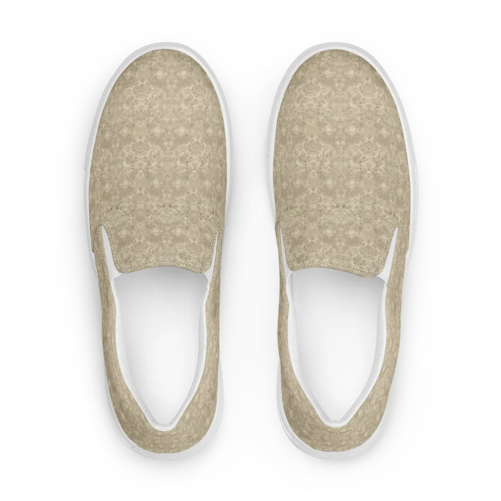 Parchment Paisley on Men's Slip-On Canvas Shoes — Front