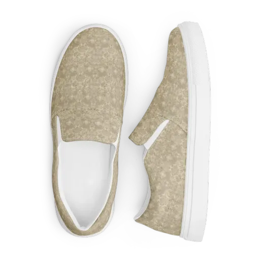Parchment Paisley on a Men's Slip-On Canvas Shoes