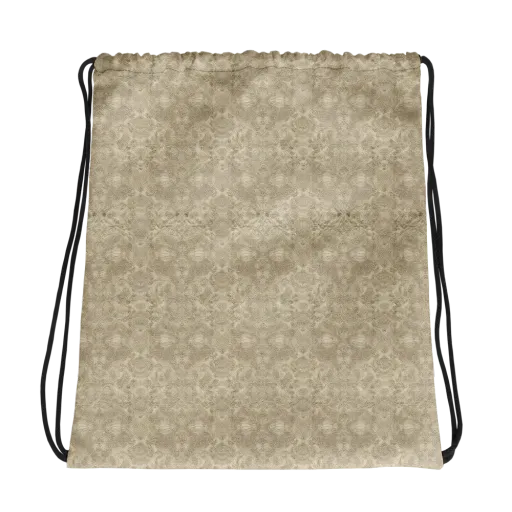 Parchment Paisley on a Drawstring Bag