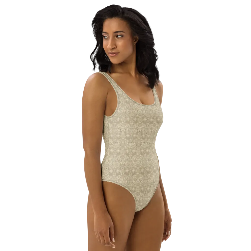 Parchment Paisley on One-Piece Swimsuit — Right