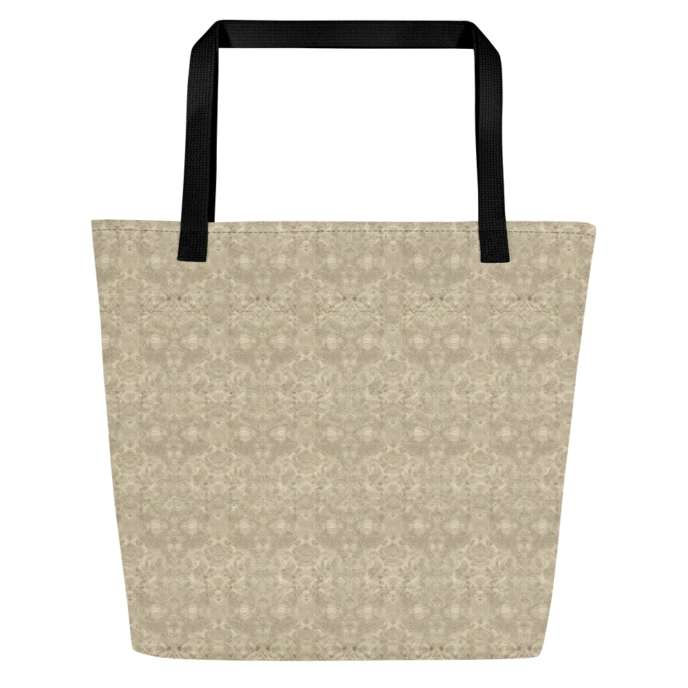 Parchment Paisley on Large Tote Bag W/ Pocket — Front