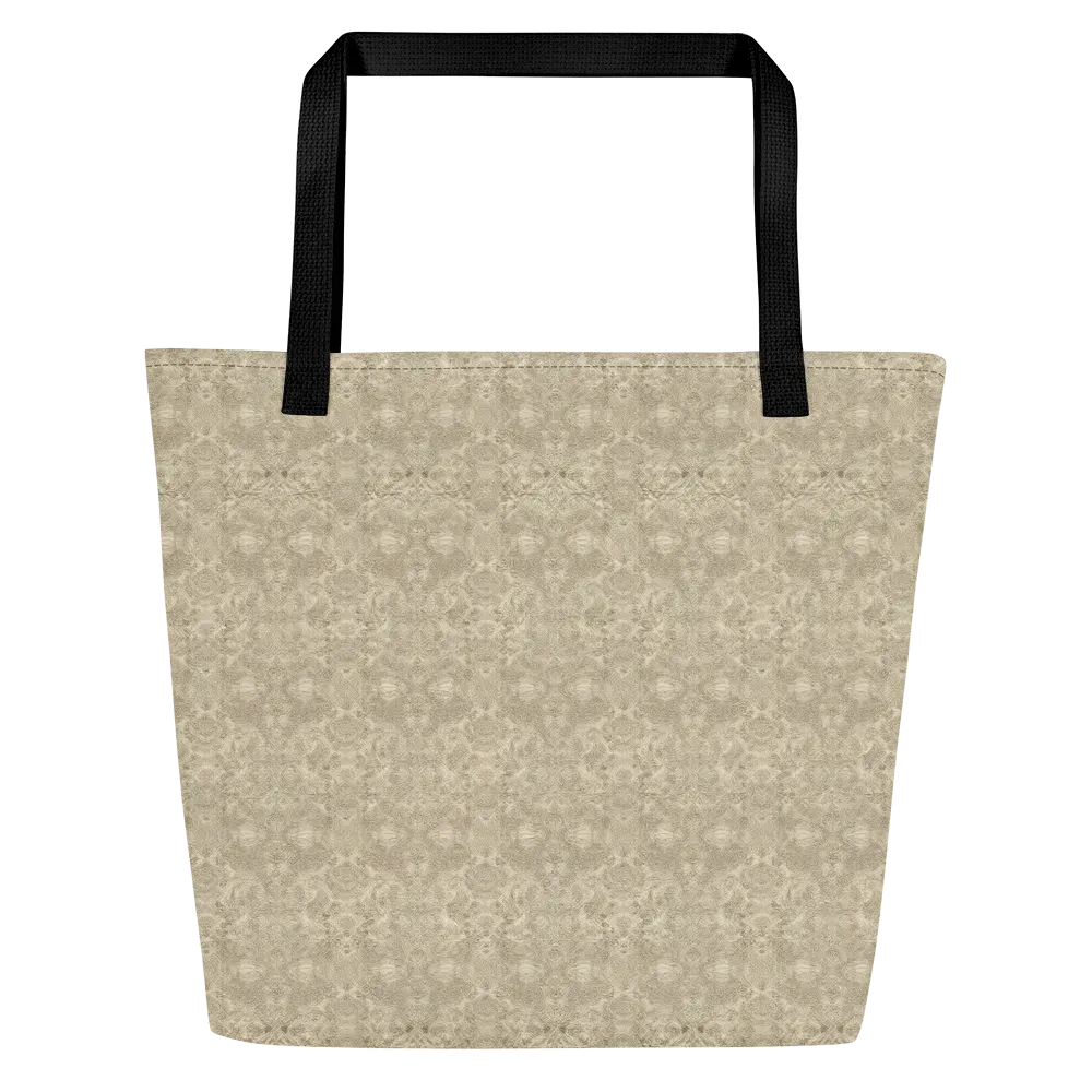 Parchment Paisley on Large Tote Bag W/ Pocket — Front
