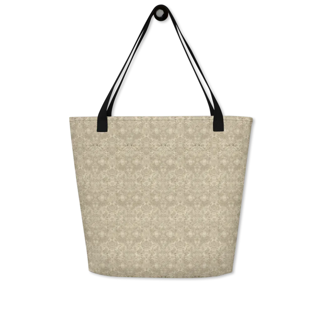 Parchment Paisley on Large Tote Bag W/ Pocket — Front