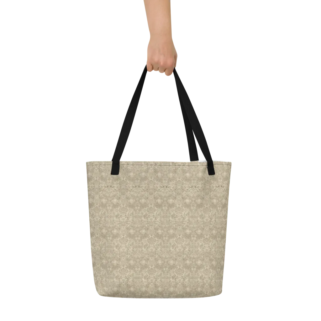 Parchment Paisley on Large Tote Bag W/ Pocket — Front